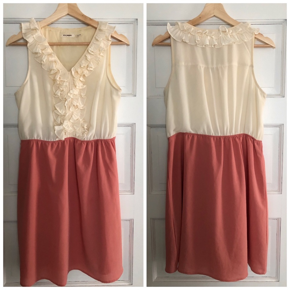 Cream & pink dress